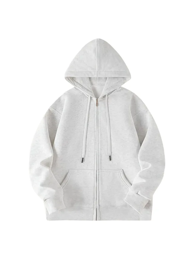 JYG Garment custom Basic Full-Zip Hoodie - front view