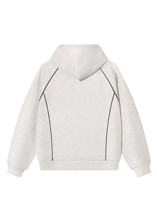 JYG Garment custom Curved Seam Panel Zip Hoodie - back view