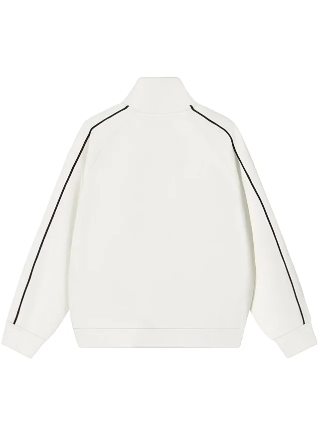 JYG Garment custom Contrast Piping Mock Neck Jacket - back view